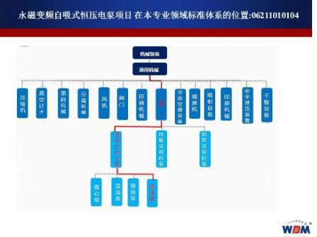 永磁變頻離心式恒壓電泵項目 在本專業(yè)領域標準體系的位置